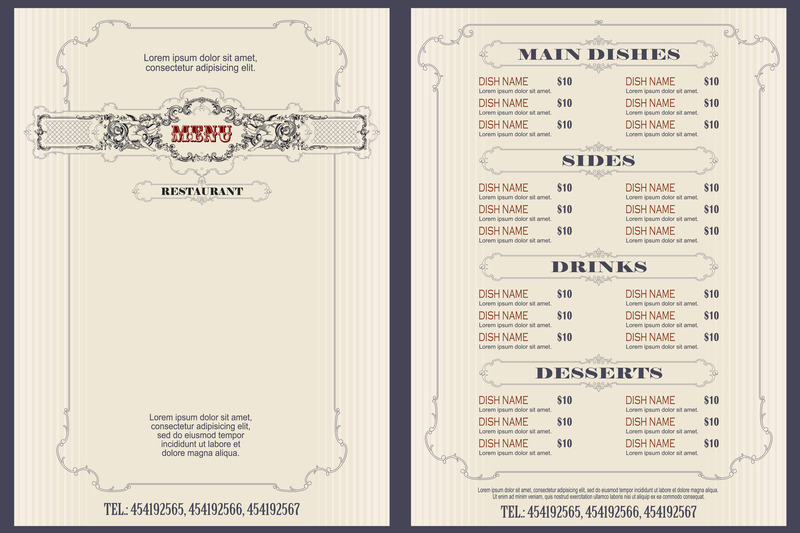 burbank menu printing