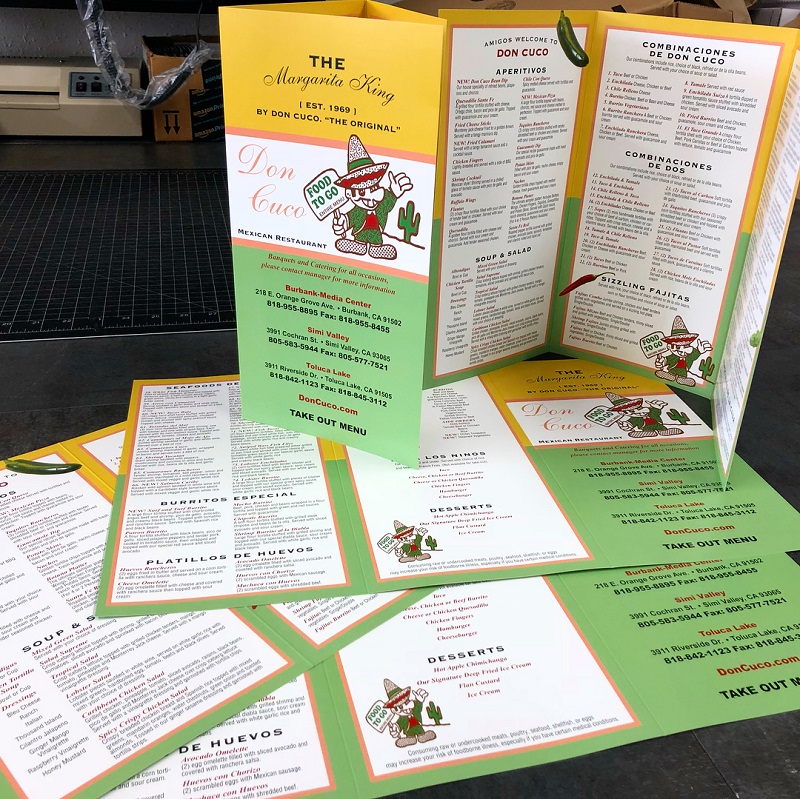 Menu Printing Burbank